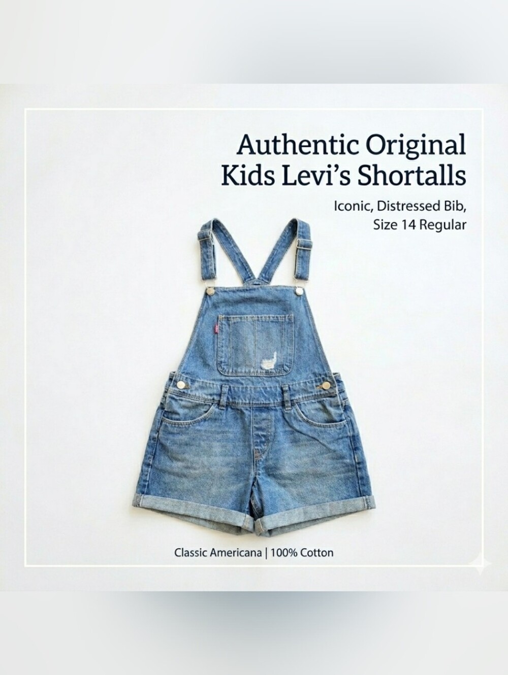 Levi's Kids Blue Denim Shortall Overalls
